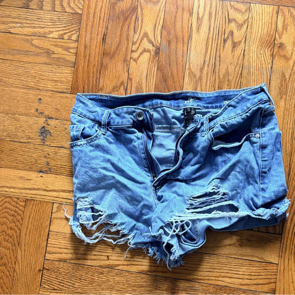 Macy's Blue Distressed Jean Shorts
